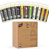 Natural Lip Balm Chapstick Pack - 12 Chap Stick Organic Lip Balm Set for Lip Healing and Repair - Natural Chapstick Hydrating Lip Balm for Dry Cracked Lips Flavored Lip Balm