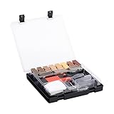Navaris Wood Floor Repair Kit - Wax Sticks and Melting Tool for Repairing Hardwood Floors, Laminate Flooring, Furniture - Scratch Filler - Wood Colors