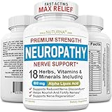 Neuropathy Support Nerve Supplement with 600 mg Pure Alpha Lipoic Acid - Maximum Strength Formula, Fortify Nerves in Fingers, Hands, Toes, & Feet - Best Peripheral Relief Support - 120 Capsules