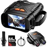 Night Vision Goggles, Night Vision Binoculars for Adults, HD Screen Thermal Binoculars with 64GB TF Card for Photos and Videos, Perfect for Outdoor Hunting Camping and Wildlife Observation