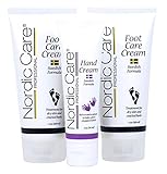 Nordic Care Foot Care Cream (2 pack) + Hand Cream | Hydrates and Treats Severely Dry Feet & Cracked Heels | Urea & Glycerin Relieves Itchy Dry Skin