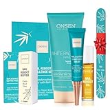 Onsen Secret Ultimate Nail Reboot Kit - Professional Nail File and Buffer, 3-Way Block w/Replacement Pads, Nail Strengthening Cuticle Cream, Reboot Oil & Anti Aging Hand Lotion
