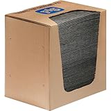 PIG Absorbent Mat Pads in a Dispenser Box by New Pig | Premium Oil Absorbent Pads | 10