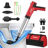 POPULO Ultimate Electric Toilet Plunger - Say Goodbye to Splashback and Clogs with Our Upgraded Bendable Head and Safe Designs - Eco-Friendly and Portable with Storage Bag Included,drain clog remover