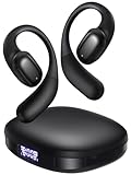 PSIER Open Ear Headphones, Bluetooth 5.3 Air Conduction Headphones with Mic Wireless Premium Stereo Sound Earbuds with 40H Playtime & Digital Display, IPX6 Earbuds for Running Fitness (Black)