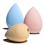 PURE Makeup Blender Sponge Set, Streak Free Application of Liquid, Powder & Cream Foundation, Professional Complexion Blending Tool, Cruelty Free, Vegan, Latex Free, Pack of 3 Shapes
