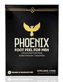 (Pack of 4) Phoenix Foot Peel for Men - Extra Large - Extra Strength - Exfoliating Dry Feet Treatment - Callus Remover - Unscented - Paraben and Fragrance Free