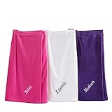 Personalization Universe Spa Comfort Ladies Name Embroidered Towel Wrap in Purple, White or Hot Pink - 100% Cotton Terry Velour Bath Towel, One Size Fits Most, Machine Washable