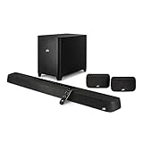 Polk MagniFi Max AX SR 7.1.2 Channel Sound Bar with 10" Wireless Subwoofer & SR2 Surround Speakers, Dolby Atmos and DTS:X Certified, Polk's Patented VoiceAdjust & SDA Technologies, Black