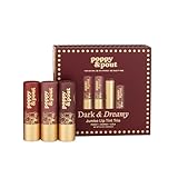 Poppy & Pout All Natural Lip Tints, Sustainable Cardboard Tubes, Hand-filled, Beeswax, Vitamin E, Coconut Oil, Cruelty Free (Dark & Dreamy Trio)