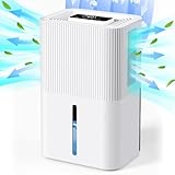 Portable Dehumidifier for Basement & Bathroom|91 OZ Tank Capacity|900 sq.ft Area|Smart & Quiet Performance Timed Auto Shut-Off Full Tank Alert white