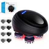 Portable Electric Scalp Massager, IPX7 Waterproof Type-C Rechargeable Head Massager with Multiple Modes Vibration, 8 Removable Massage Claws, 3D-Kneading for Stress Relax, Deep Clean & Hair Growth