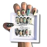Press On Nails - Reusable, Luxury Almond Nails Set, 10 PCS Acrylic Handmade Press on Nails, Love Bugs Collection - (Medium)