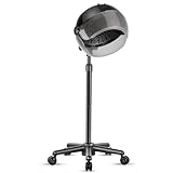 Qinrunkoi Hooded Hair Dryer, Professional Ionic Bonnet Hair Dryer with 3 Temperature Settings, Adjustable Stand Hair Dryer on Wheels for Salon, Spa or At Home Use