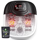 RIGHTMELL Foot Spa Bath Massager with Heat, Epsom Salt,Bubbles, Vibration and Red Light,8 Massage Roller Pedicure Tub,Foot Soaker, Gifts for Women Men Mom Dad, Fathers Day, Mothers Day