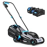 ROYAL GARDEN 13-Inch Brushless Cordless (Push) Lawn Mower 20V Max, 4.0Ah Battery and Charger Included