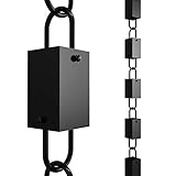 Rain Chains Direct - Square Link Rain Chain - 8.5 FT - Durable Black Powder-Coated Aluminum - Premium Rain Chains for Gutters