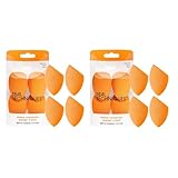 Real Techniques Miracle Complexion Sponge, Makeup Blending Sponge, For Foundation, Offers Light To Medium Coverage, Natural, Dewy Makeup, Orange Sponge, Latex-Free Foam, 8 Count