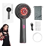 Red Hair Massager, Scalp Massager, Multi-Function Electric Scalp Massage Comb for Hair, Cordless Waterproof Oil Diffuser Massage Comb (Black)
