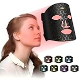 Red Light Therapy for Face, Led Face Mask Light Therapy, 7 Colors LED Face Mask Light Therapy At Home, Black