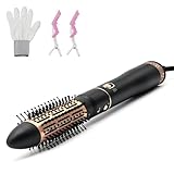 Round Brush Blow Dryer Brush - 1.6 Inch Ceramic Hair Dryer Brush for Short/Middle Hair, One Step Hair Drying, Volumizing, Straightening and Styling, Negative Ionic, Ceramic Barrel Hot Air Brush