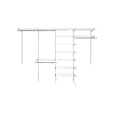 Rubbermaid Configurations Custom Closet Kit, 6-10 Ft. Adjustable Metal Wire Shelving, White Finish, Expandable Organization System, Hardware Included, for Home Closet/Pantry/Laundry/Mudroom