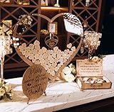 Rustic Wedding Guest Book, Heart Frame Wedding Guest Book, Guest Book Sign, from 30 to 300 Guests, Wedding Decor, Wooden Drop Box, Personalized Wedding Guest Book Alternative