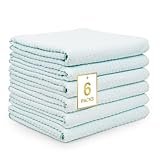 SOOWASH Waffle Bath Towel Set Thin Pack of 6, (27 x 55 Inches) Microfiber Ultra Soft Highly Absorbent Bath Towel, Lightweight and Quick Drying Towels for Body, Sport, Yoga, SPA, Fitness Light Blue