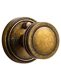 SORWDUERM 1 Pack Antique Brass Door Knob Interior Privacy Door Knobs with Lock for Bedroom and Bathroom Zinc Alloy