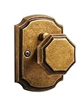 SORWDUERM 1 Pack Antique Brass Octagonal Interior Privacy Door Knobs Keyless Door Handles for Bathroom Bedroom