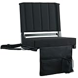 SPORT BEATS Stadium Seats with Back Support Bleacher Chairs with Back and Cushion Thick Padded Bleacher Seats Includes Shoulder Strap