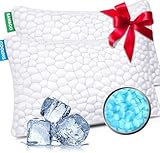 SUPA MODERN Cooling Bed Pillows for Sleeping 2 Pack Shredded Memory Foam Pillows Adjustable Cool Pillow for Side Back Stomach Sleepers Luxury Gel Pillows Queen Size Set of 2 Washable Removable Cover