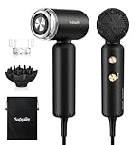 SUPGALIY Dual Voltage Hair Dryer, High-Speed Ionic Blow Dryer for Fast Drying, Travel Compact Hair Blow Dryer with Magnetic Curly Diffuser for Home, Portable Hairdryer International 110-240V