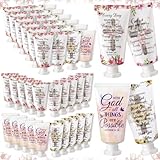 Sacubee Christian Hand Cream Bulk Christmas Gifts for Women Bible Verse Hand Lotion Scripture Travel Hand Lotion for Dry Cracked Hands Bulk Gifts for Mom Grandma Breast Cancer(72 Pcs,Cross Style)
