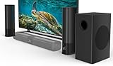 Saiyin Sound Bars for Smart TV with Subwoofer, Soundbar with Optical/ARC/AUX and Bluetooth 5.3 Inputs, Surround Sound System with 5.25 Inches Woofer,Treble and Bass Adjustable