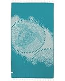 Sand Cloud Turkish Beach Towel - Sand Proof - 100% Certified Organic Turkish Towel - Quick Dry Towel for Beach, Blanket or Bath Towel - As Seen on Shark Tank - Mandala Sea Turtle Green…