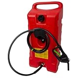 Scepter Portable Gas Fuel Tank, Container Caddy Can w/ Siphon Pump, 14 Gallon, Red