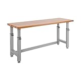 Seville Classics UltraHD Heavy Duty Workbench Table w/Solid Wood Top, 1000 lbs. Weight Capacity Workstation for Garage, Warehouse, Workshop, Graphite, 72