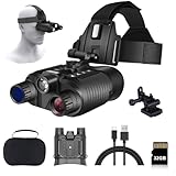 Sfeoot Head Mounted Night Vision Goggles, 1312ft Night Vision Binoculars Military Tactical, 8X Digital Zoom, Saves 4K Video and 36M Photos, for Helmets, Long Range IR Night Vision Goggles