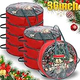 Shappy 8 Pcs Christmas Wreath Storage Bag Clear Wreath Box Wreath Storage Containers with Clear Window and Handle Christmas Garland Storage Containers for Xmas Holiday Seasonal Storage (36 Inch)