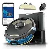 Shark Robot Vacuum & Mop Combo, Powerful Suction, Matrix Plus, 60-Day Debris Capacity, HEPA Bagless Self Empty Base, Sonic Mopping, Home Mapping for Pet Hair, Carpets & Hardfloor, Black/Gold, AV2610WA