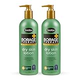 ShiKai Borage Therapy Dry Skin Lotion Moisturizer (16oz, Pack of 2) Unscented Skincare | Hydrating Lotion for Eczema, Dry Hands & Body | With Oatmeal, Shea
