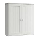 Shintenchi Bathroom Wall Mounted Cabinet,Medicine Cabinet with 2 Door, Bathroom Storage Cabinet Over The Toilet,Space Saving Storage Cabinet with 3-Tier Shelves,White