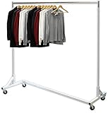 Simple Houseware Industrial Grade Z-Base Garment Rack, 400lb Load with 62in extra long bar