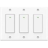 Smart Light Switch 3 Gang Smart Switch 2.4Ghz WiFi Light Switch Work with Alexa Google Home