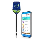 Smart Soil Test Kit, 8-in-1 pH/Moisture/EC/Fertility/Salt/Sunlight Intensity/Air Humidity/Temperature Monitor, pH Meter Hygrometer for Greenhouse Garden Farm, pH Conductivity Meter for Soil Hydroponic