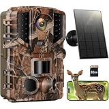 Solareye Trail Camera WiFi - 48MP 2.7K Game Camera with Night Vision Motion Activated with 32GB SD Card,120° Detection Angle,Built-in 5000mAh Battery 0.2s Trigger Speed IP66 for Wildlife Monitor (US)