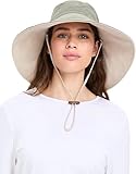 Solbari Ultra Wide Cotton Linen Hat - UPF50+ Packable UV Sun Protection Hat with Large Brim and Detachable Strap, Sage/Beige, Small - Medium