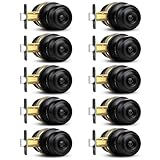 Sopoby Privacy Door Knob, 10 Pack Matte Black Round Keyless Doorknobs Interior/Exterior Lockset, Privacy Locking Door Knobs for Bedroom/Bathroom, Black Modern Design Door Hardware