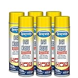Sprayway Oven Cleaner Aerosol Spray, 20oz, Pack of 6 | Foaming Action, Cuts Through Grease & Baked-On Food | No Scraping, Works on Warm or Cold Ovens, Grills, Grates